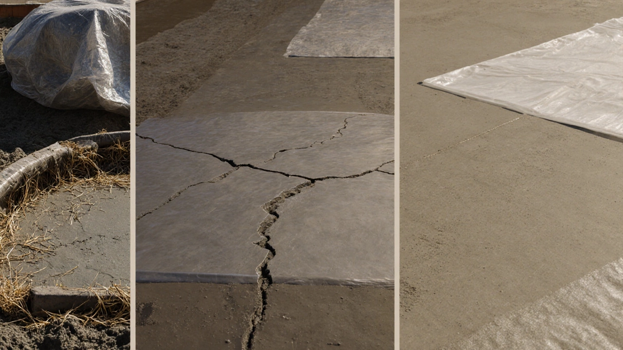 Сравнение бетонных конструкций: правильно выдержанная, преждевременно снятая и правильно утеплённая.