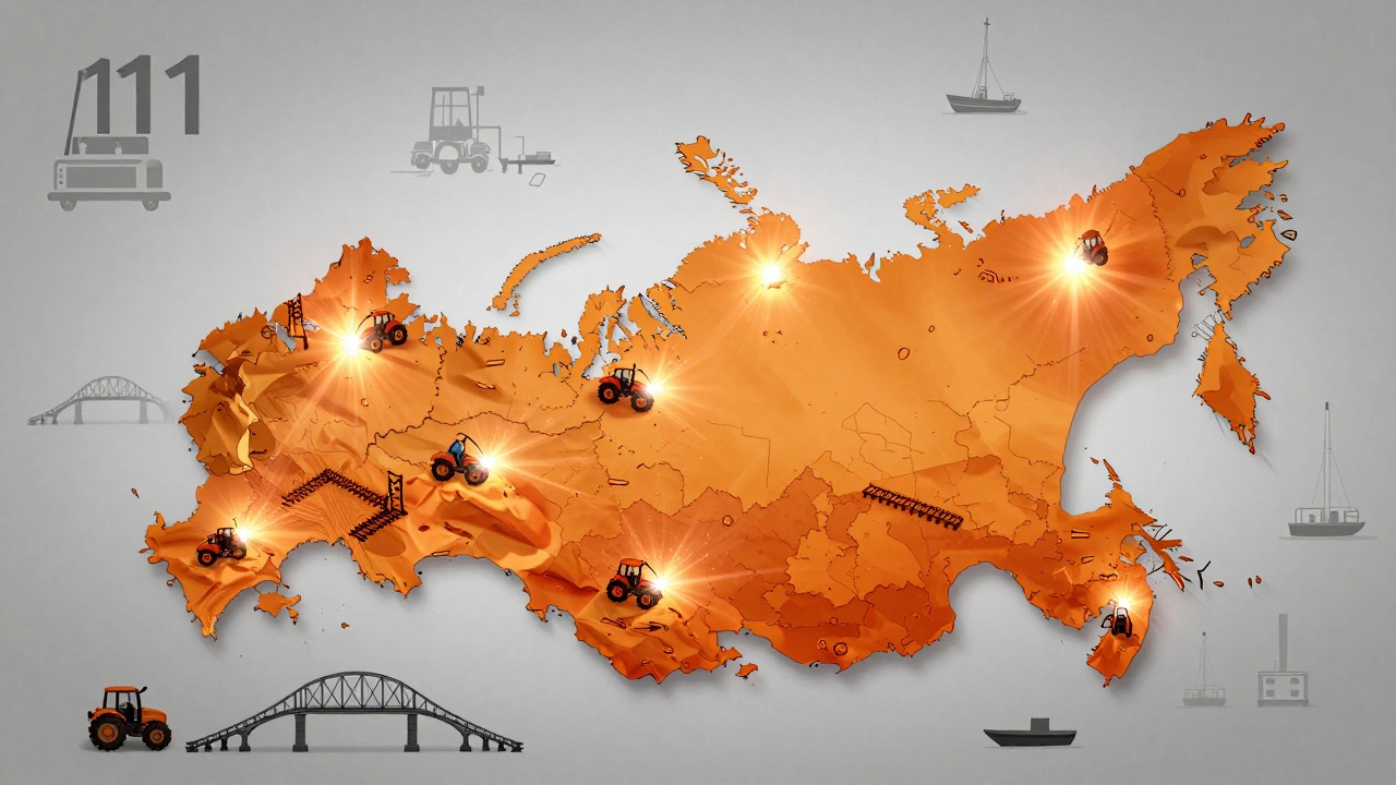 Карта России с точками сварки 111 на строительных и ремонтных объектах по всей стране.